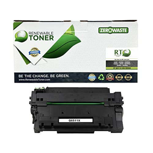 Renewable Toner USA Remanufactured Toner Cartridge High Yield Replacement for HP Q6511X 11X Laser Printers 2420 2430