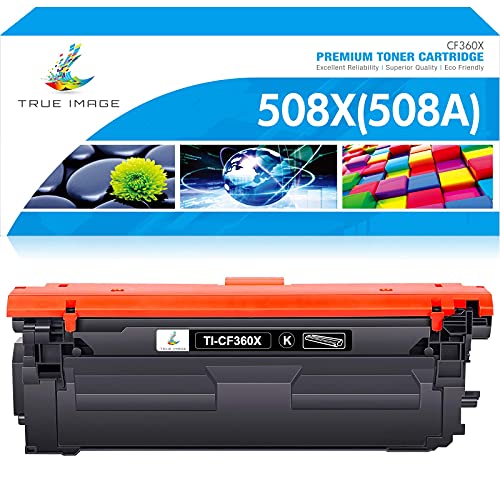 TRUE IMAGE Compatible Toner Cartridge Replacement for HP 508X 508A CF360X CF360A Color Enterprise M553 M553dn M553n M553x MFP M577z M577f M577dn M577c M577 Printer Ink (Black, 1-Pack)