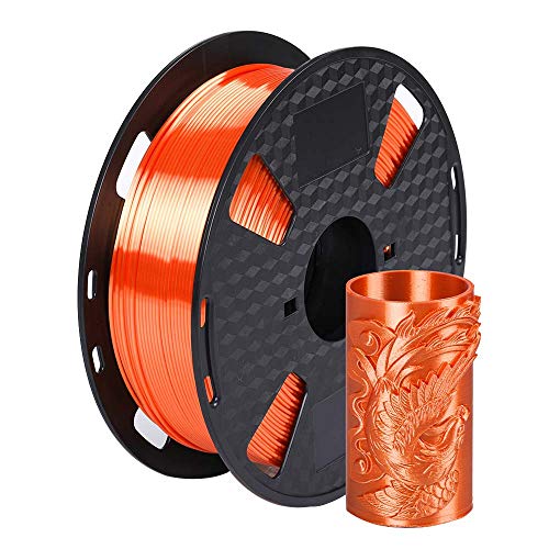 Silk Orange PLA Filament 1.75 mm 3D Printer Filament FDM Printing Materials 1KG 2.2LBS Spool Silky Shiny Shine Gold Silver Copper Green Orange PLA HZST3D