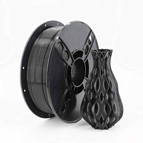 3D Filament Printer Line PLA 1.75mm Plastic 3D Printing Black PLA Flexible Filament in Dimensional Accuracy +/- 0.03 mm, 1 kg Spool(Black)