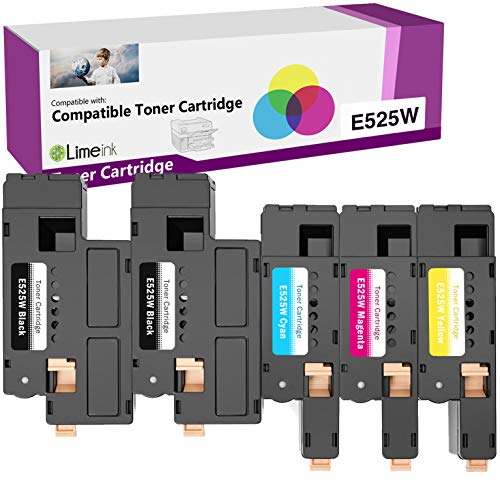 Limeink Compatible Toner Cartridge Replacement for Dell E525W Toner Cartridges for Dell E525w Cartridge for Dell Toner E525w for Dell Toner e 525w H3M8P Ink for Dell e525w for Dell e 525w Toner 5 Pack