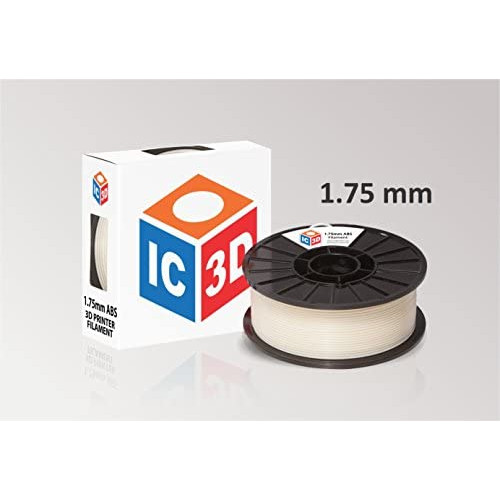 IC3D Natural 1.75mm ABS 3D Printer Filament - 1kg Spool - Dimensional Accuracy +/- 0.05mm - Professional Grade 3D Printing Filament - Made in USA