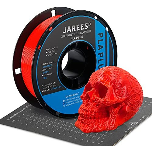 JAREES PLA Plus/Pro Filament 1.75mm,PLA+ Roll 1kg Spool (2.2lbs) ,Olive Green PLA 3D Printer Filament Fit Most FDM Printer