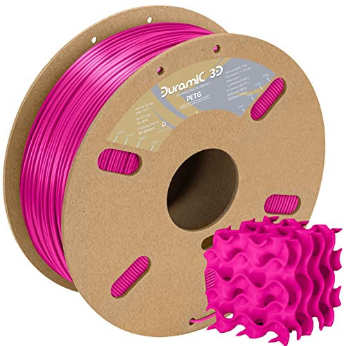 DURAMIC 3D PETG Filament 1.75mm Transparent, 3D Printing Filament 1kg Spool(2.2lbs), Transparent Filament 1.75mm Dimensional Accuracy +/- 0.05 mm Non-Tangling Non-Clogging Non-Stringing