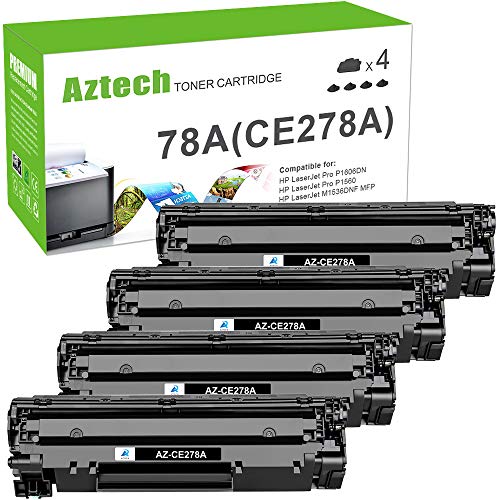 Aztech Compatible Toner Cartridge Replacement for HP 78A CE278A HP P1606dn 1606dn M1536dnf 1536dnf MFP P1606 1606dn P1536 P1566 Toner Cartridge Printer Ink (Black, 4-Pack)