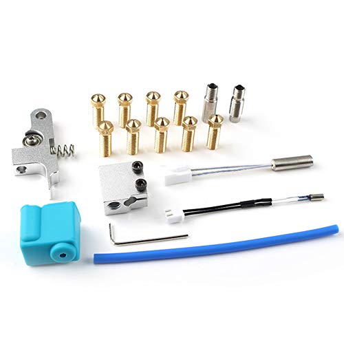 Extruder Kit Heating Pipe Silicone Sleeve Throat e Handle Thermistor DIY Professional Idler Arm Heater cok Genius Nozzle 3D Printer Repair Tool for Artillery Sidewinder X1