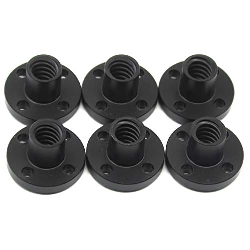 Befenybay 6PCS Diameter 8mm Black TR8x8 Lead Screw Nut for CNC and 3D Printer Parts (Size: Tr8x8)