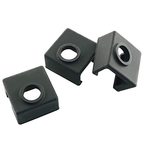 PSCCO 3pcs Heater Block Silicone Cover Black Protective Case MK8/MK9 Hotend for Creality CR-10,10S,S4,S5,Ender 3,Anet A8,3D Printer Accessories