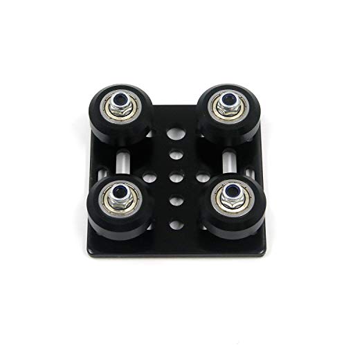 Bitray V Wheel Plate for 2020V Aluminum Profile V Style Slot Support Plate for CNC and 3D Printer Parts with Black Wheel 3D Printer Accessories