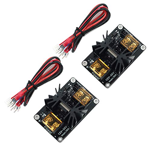 DEVMO 2pcs 3D Printer Accessories 30A Mos Tube Heat Bed Power Module Expansion Board High Current Load Module Mos Tube Hotend Replacement with Cables for 3D Printer