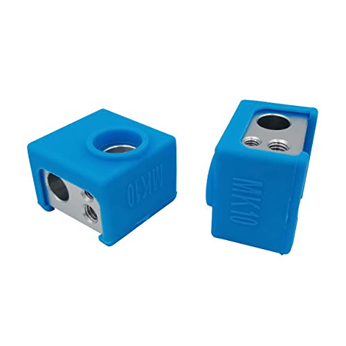 kweiny MK10 Heater Block with Silicone Sock 2PCS for 3D Printer Hotend Extruder Upgraded Accessories