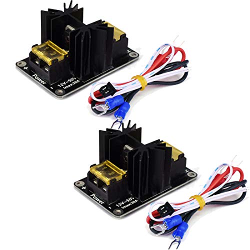 HiLetgo 2pcs 3D Printer Accessories 30A Mos Tube Heat Bed Power Module Expansion Board High Current Load Module Mos Tube Hotend Replacement with Cables for 3D Printer