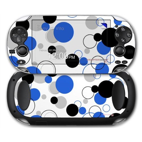 Sony PS Vita Skin Lots of Dots Blue on White by WraptorSkinz