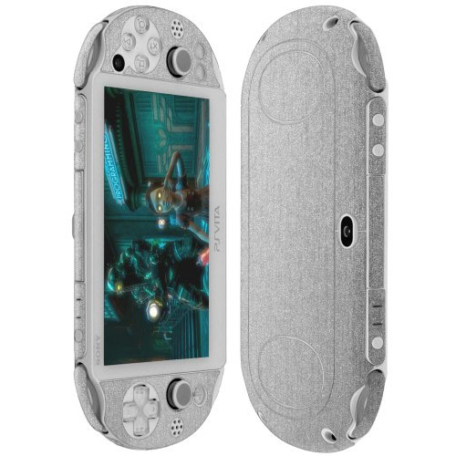 Skinomi Brushed Aluminum Full Body Skin Compatible with Sony PS Vita (PCH-2000)(Full Coverage) TechSkin with Anti-Bubble Clear Film Screen Protector