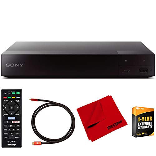 Sony BDP-S1700 Streaming Blu-ray Disc Player with Dolby TrueHD and DTS Master Audio Bundle with Deco Gear 6 ft High Speed HDMI 2.0 Cable and Microfiber TV Screen Cloth