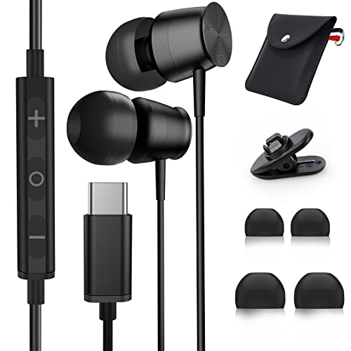 Gsangoo USB C Headphones with Microphone for Galaxy S21 S20 FE Earbuds in-Ear Stereo Noise Isolation Wired Type C Earphones for Samsung S22 A53 Note 20 Ultra S20 Plus OnePlus 10 9 Pro Google Pixel 6a