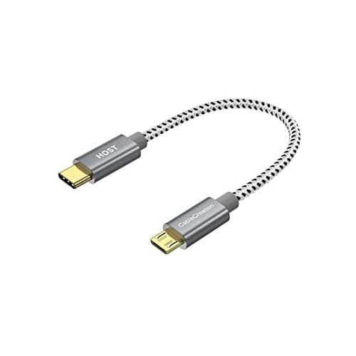 Short Micro USB to USB C Cable 0.65 FT CableCreation USB C to Micro USB Braided Cord OTG 480Mbps Micro USB Cable to USB C to USB Micro for MacBook Pro Air S21 S20 S10 Pixel 5/4/3/2 etc. Space Gray