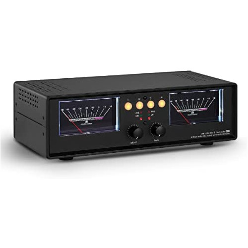 Douk Audio VU2 MIC & Line Dual VU Meter, Analog Sound Level Indicator, 4-Way Splitter Switch, Audio Switcher Box for Speaker / Amplifier / Preamp (Light Version)