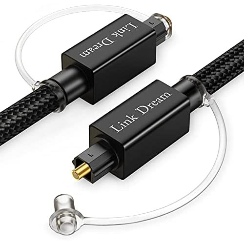 Optical Audio Cable Link Dream Digital Audio Optical Cable 3.3 Feet 24 Gold-Plated Fiber Optic Cable Nylon Braided S/PDIF Optical Toslink Cable for Sound Bar, TV, Xbox, PS4, CD/DVD Blu-Ray Players