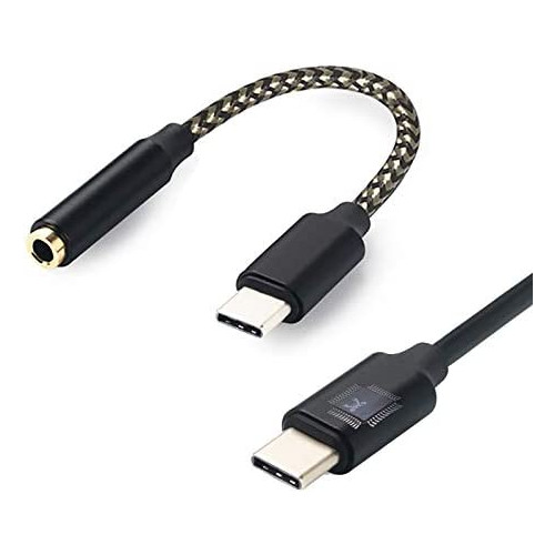 Earlife C35F USB C Type C to 3.5mm Female Headphone DAC Jack Adapter Cable, Reltech Chip, 24bit/192kHz & Noise Reduction, Compatible with i Pad Pro,Google Pixel2/3,HTCU11,Essential Phone,Moto Z