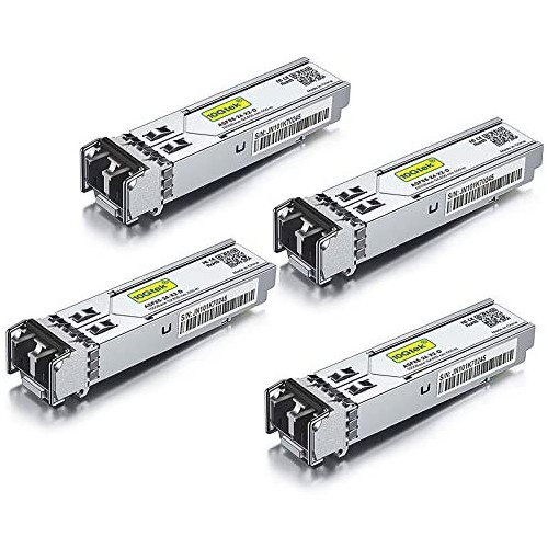 1.25G SFP 1000Base-SX, 850nm MMF, up to 550 Meters, Compatible with Cisco GLC-SX-MMD/GLC-SX-MM/SFP-GE-S, Meraki MA-SFP-1GB-SXU, biquiti UF-MM-1G, Fortinet, TP-Link TL-SM311LM, Pack of 10