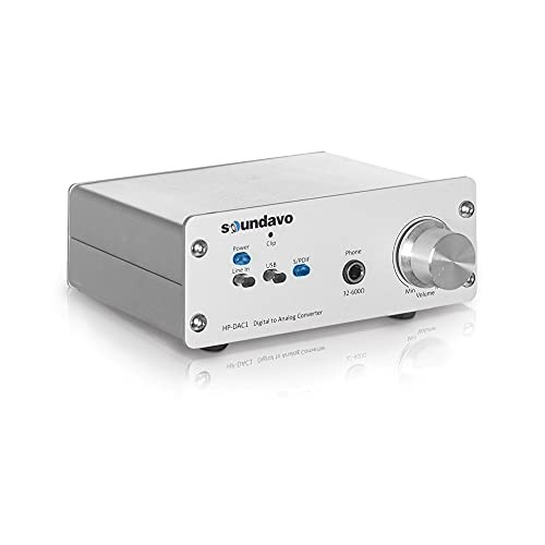 Soundavo HP-DAC1 Digital to Analog Converter / Headphone Preamp DAC with S/PDIF, Line, USB Input for PC/Laptop