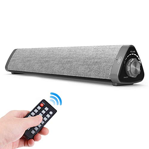 Soundbar, TOPROAD Sound Bar with Built-in Mic and Bluetooth, Wired and Wireless Speaker for TV/PC/Phones/Tablets with Remote Control