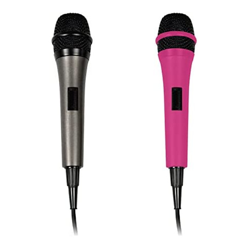 Singing Machine SMM-205P Unidirectional Dynamic Karaoke Microphone with 10 Ft. Cord, Pink, One Size