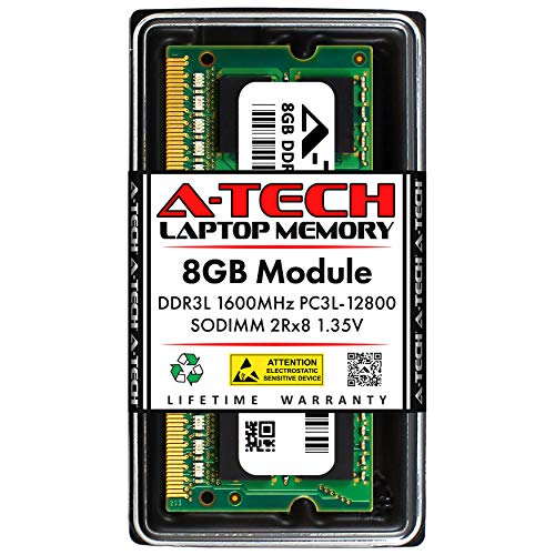 A-Tech 8GB RAM Replacement for Crucial CT102464BF160B | DDR3/DDR3L 1600MHz PC3L-12800 2Rx8 1.35V SODIMM 204-Pin Memory Module