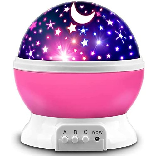 MOKOQI Star Projector Night Lights for Kids, Birthday Gifts for 1-4-6-14 Year Old Girl and Boy, Projection Lamp for Kids Bedroom, Glow in The Dark Stars and Moon for Child Asleep Peacefully-Black