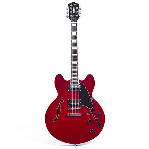 GROTE Jazz Electric Guitar Semi-Hollow Body Red Color