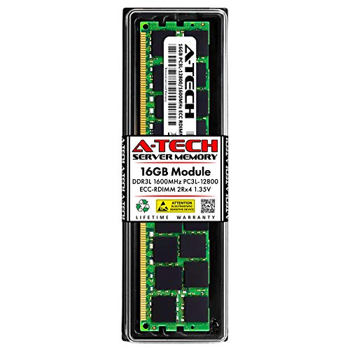 A-Tech 16GB RAM Replacement for Hynix HMT42GR7BFR4A-PB | DDR3/DDR3L 1600MHz PC3L-12800R 2Rx4 1.35V ECC RDIMM Registered 240-Pin DIMM Memory Module