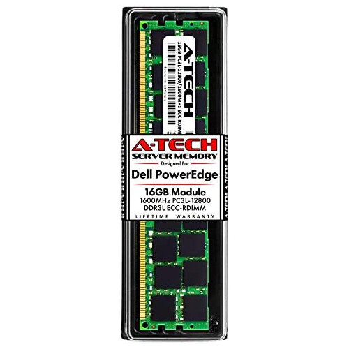 A-Tech 32GB (2x16GB) RAM for Dell PowerEdge R415, R515, R715, R815 Servers | DDR3 1600MHz ECC-RDIMM PC3L-12800 2Rx4 1.35V 240-Pin ECC Registered DIMM Server Memory Upgrade Kit