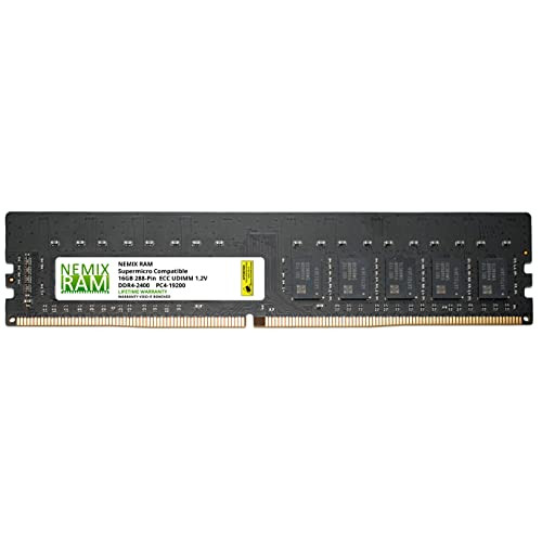 NEMIX RAM Supermicro Compatible MEM-DR416L-SL01-EU24 16GB DDR4 2400 ECC UDIMM Memory RAM