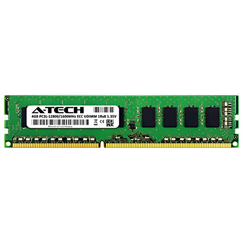 A-Tech 4GB for Lenovo ThinkServer TS140 (1 x 4GB) PC3-12800 (DDR3-1600) ECC Unbuffered UDIMM 240-Pin 1Rx8 1.35V Server Memory RAM