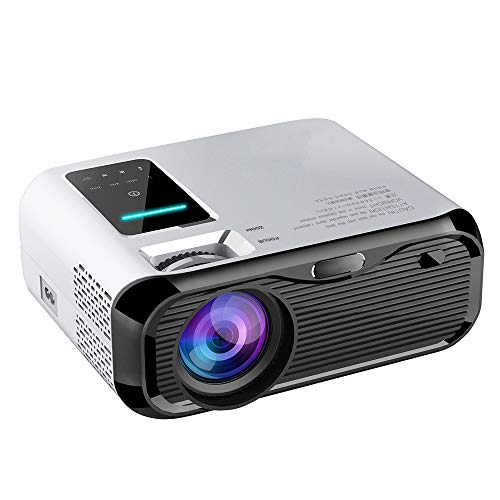 PTVDISPLAY Mini Portable WiFi Projector, Video Bluetooth Projector with 30000 Hours LED Lamp Life, 720P Native,1080P Supported, Android System, HDMI, VGA, TF, AV, USB, Compatible with Roku, PS3