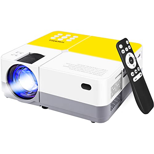 TUREWELL Mini Projector, Portable Outdoor Video Projector with 7500 Lumens, 1080P Full HD Office and Home Theater Movie Projector, Compatible with iOS/Android Phone/Laptop and USB/VGA /HDMI