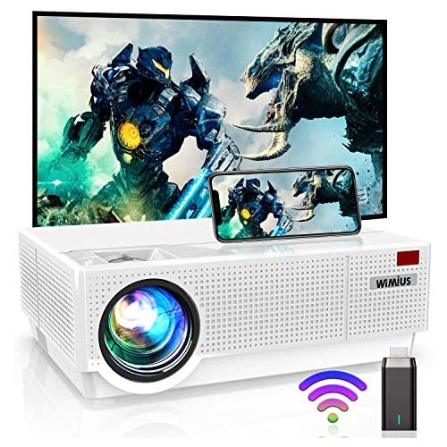 4K Projector, WiMiUS P28 WiFi LED Projector Native 1920x1080 Outdoor Projector 10000:1 Contrast Support Zoom, 400u2019u2019 Screen 6D ±50°Keystone Correction for Home Theater and Outdoor Movie