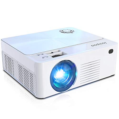 Jasipaa Portable Mini Movie Projector - 6500 Lumens 1080P Full HD Supported Video Projector for Indoor & Home & Office & PPT & TV & HDMI & USB & AV & PS4 & VGA & TF & Laptop (Silver-White)