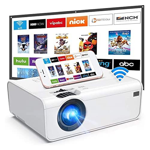 Mini Projector for iPhone, Uyole Video Projector [Carry Case Included] for Outdoor Movies, 4500L, 1080P and 200 Display Supported, Compatible with TV Stick, PS4, HDMI, TF, AV, USB, iPhone, Laptop