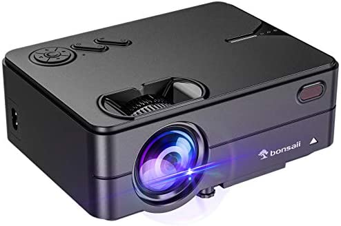 Movie Projector, Outdoor Video Projector for Home Theather, Native 1280 x 720P Portable Projector Built in Speakers, 1080P Supported Compatible with TV Stick/Laptop/ HDMI/VGA/TF/AV/USB/PS4