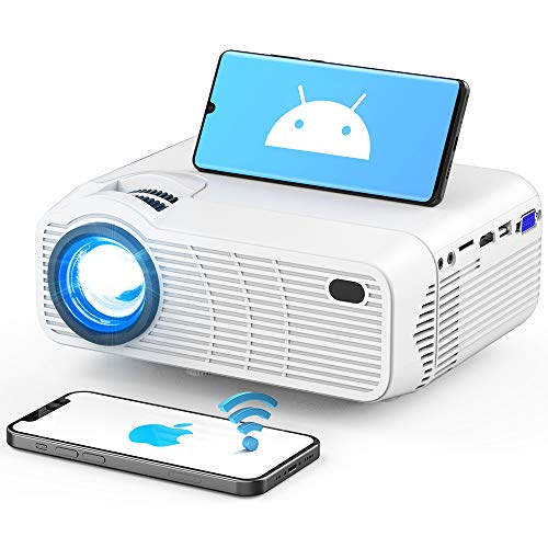 WiFi Bluetooth Projector, Upgraded 3Stone 5000L Native 720P Mini Projector for Outdoor Movies with Dual 5W Stereo Speakers, 200 Display, Backlit Buttons, Support 1080P Compatible with TV Sticks