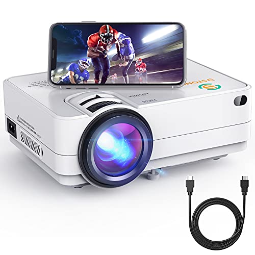 Wi-Fi Mini Projector 3Stone A5 6500 Lux Portable Movie Projector with 1080P Supported, Wireless Screen Mirroring, Blue-ray Glass Lens, Outdoor Multimedia Video Projector Support TV Stick, PC, PS4, AV