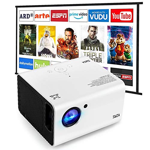 Portable Projector,SWZA Native 1080P Projector for Home Theater/Outdoor Movie,Video Projector Compatible TV Stick,HDMI,USB,Smartphone[100Screen Included]