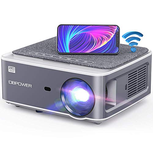 DBPOWER Native 1080P WiFi Projector, Upgrade 9500L Full HD Outdoor Movie Projector, Support 4D Keystone Correction, Zoom, PPT, 300 Portable Mini Video Projector Compatible w/Phone/Laptop/DVD/TV