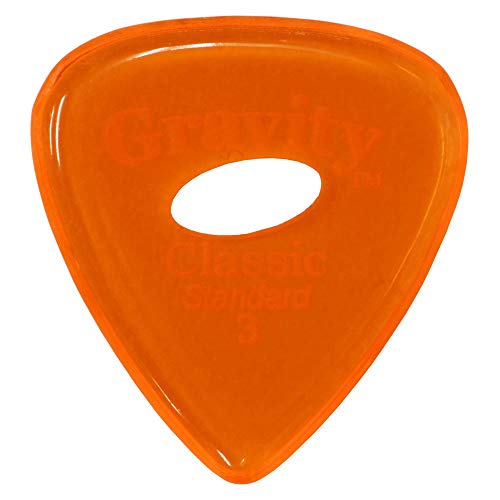 GRAVITY GUITAR PICKS Classic -Standard Elipse Grip Hole- GCLSIPE 3.0mm Orange 픽