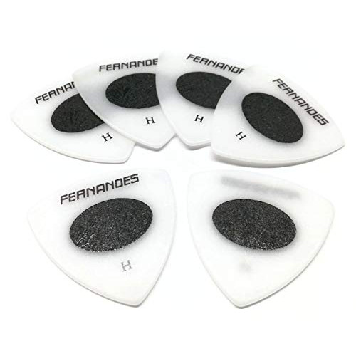 FERNANDES 슬립 레스 기타 픽 P-100SL/Heavy 트라이앵글 흰색 6 매세트