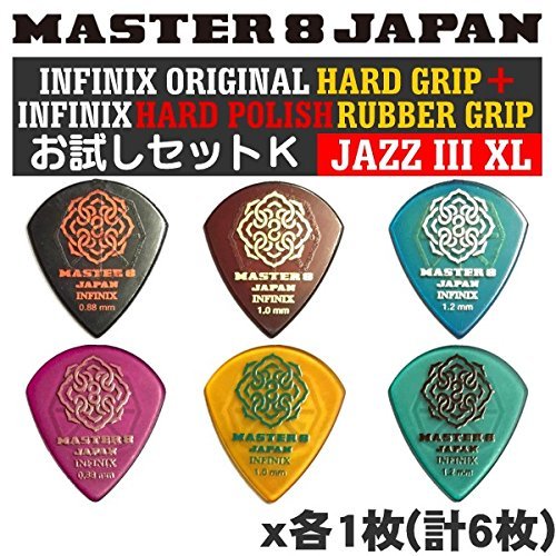시험 세트KMASTER8 JAPAN INFINIX HARD GRIP JAZZ III XL 0.88mm 1.0mm 1.2mm + INFINIX HARD POLISH/RUBBER GRIP JAZZ III XL 0.88mm 1.0mm 1.2mm 6종각1 매합계6 매세트 기타 픽
