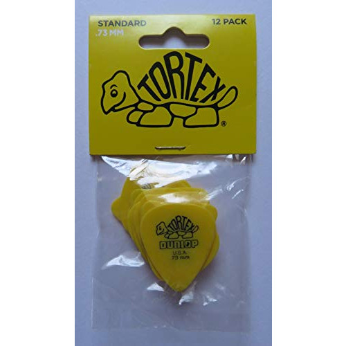 Jim Dunlop USA TORTEX 스탠다드 기타 픽 0.73mm 노란색 12매 418P