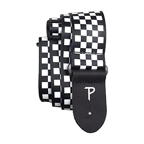 Perri/페리의 체커(checker) 디자인 기타 스트랩 2인치